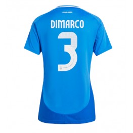 Italië Federico Dimarco #3 Thuis tenue Dames EK 2024 Korte Mouw